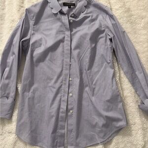 Women’s Banana Republic Blue and White Striped Dress Shirt